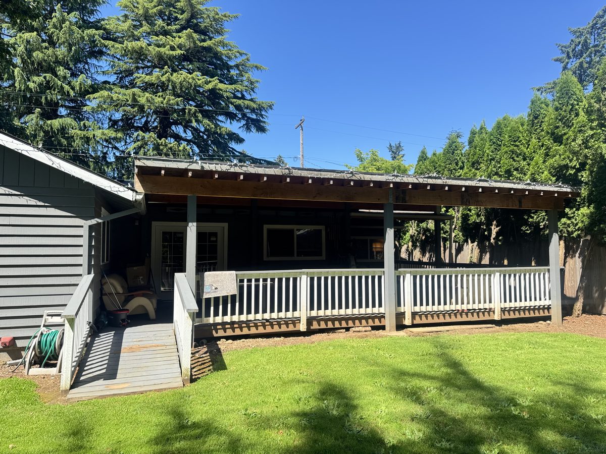 Covered deck exterior